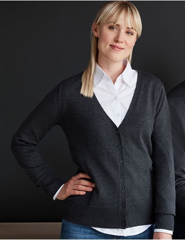 R-R-715F-0-Ladies V-Neck Knitted Cardigan
